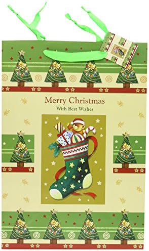 12-Pack Assorted Christmas Glitter Premium Gift Bags - Collection 2 - Large