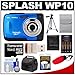 Bell & Howell Splash WP10 Shock & Waterproof Digital Camera (Blue) with 16GB Card/Reader + Case + Batteries/Charger + Tripod + Accessory Kit