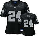 Michael Huff Black Reebok Replica Oakland Raiders Women's Jersey