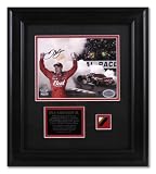 Dale Earnhardt Jr. Framed Autographed 9x7 Photo w/ Sheet Metal