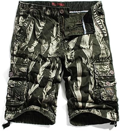 FuHao Men's Denim Cargo Short Army Green 40