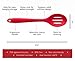StarPack Basics Silicone Slotted Serving Spoon, High Heat Resistant to 480°F, Hygienic One Piece Design Kitchen Utensil for Draining & Serving (Cherry Red)