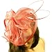 Fancy Lace Feathers Hat Huge Fascinator Headband Head Piece Cocktail Coral Peach
