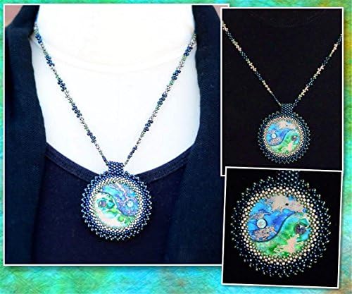 Yin Yang Dyed Variscite and Grass Turquoise Beads Pendant/Necklace