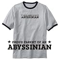 T-Shirt Ringer Heather Gray " Proud Parent Abyssinian " Cat