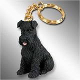 Schnauzer, Black, Uncropped Tiny Ones Dog Keychains (2 1/2 in)