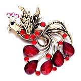 Pugster Mother's Day Gifts January Birthstone Red Tail Phoenix Brooch