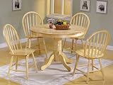 Farmhouse Style 5 Piece Natural Finish Dinette Set SHIPS FOR ONLY $4.95!