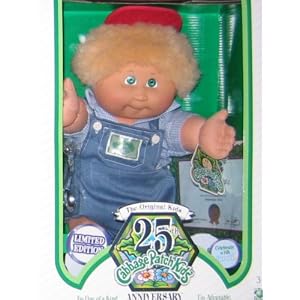 Cabbage Patch Kids 25th Anniversary Caucasian Boy Blonde Hair Green Eyes Overalls by Cabbage Patch Kids