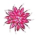 Urberry Crystal Flower Brooch Pin for Women Girls Brides (Hot pink)