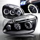 05 06 07 08 Volkswagen Golf Halo Projector Headlights - Black (Pair) by Atomic