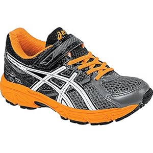 ASICS Pre Contend 3 PS Running Shoe (Toddler/Little Kid), Carbon/White/Orange, 12 M US Little Kid