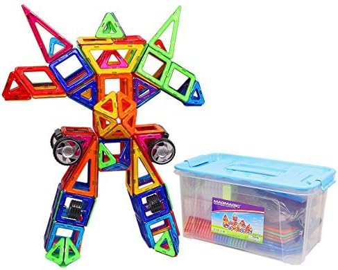 MAGMAGIC 108PCS Construction Building Toy Set Intelligence Mega Block Magnetic Smart DIY Toys Kit, With Case by Magmagic