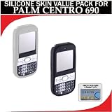 Silicone Skin 2 pc. Value Pack for your Palm Centro 690 (Black, Clear) Bonus DBRoth Microfiber Cleaning Cloth Included