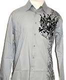 Roar Live In Strength Coat Of Arms Men's Gray Button Up Woven Shirt