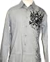 Roar Live In Strength Coat Of Arms Men's Gray Button Up Woven Shirt