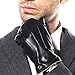 Elma Men's Touchscreen Texting Winter Italian Nappa Leather Gloves Fleece Lining (10, Black)