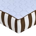 Bacati Quilted Changing Pad Cover - Blue/Chocolate