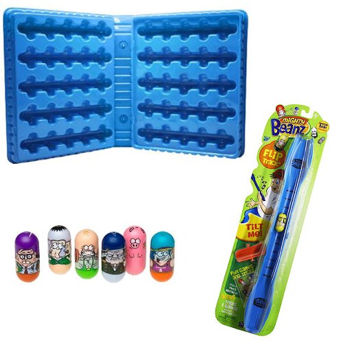 Mighty Beanz Collector Case With Mighty Beanz 6 Pack Series 2 And Beanz Bridge Flip Track With Extra Bean