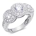 Jewelry : Bold & Beautiful Round Shape White Cubic Zirconia Size 8 Ring in Sterling Silver
