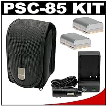 Canon PowerShot PSC-85 Deluxe Soft Carrying Case + (2) NB-2LH Batteries + Charger for G7, G9 Digital Cameras