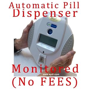 e-pill MedSmart PLUS Monitored Locked Automatic Pill Dispenser. Top-of-the-Line pill dispenser will call, e-mail or send text message to caregiver if medications are missed. FREE Monitoring for life. Pill box alarm system for home use. Locked pill box can dispense up 6 times per day. Large capacity. Allows remote filling (Example 2x daily dosing = refill pill dispenser every 14 days). 2 Medication Trays, 2 Keys (secure lock) are included. FREE Standard Shipping.