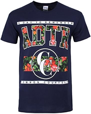 A Day To Remember Men's Floral ADTR T-shirt Navy