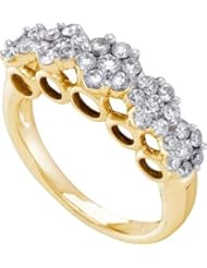1.05CTW DIAMOND 5 FLOWERS RING