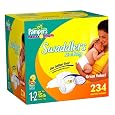 Pampers Swaddlers Diapers, Size 1-2 (up to 15 Lbs), Economy Plus Pack, 234 Swaddlers