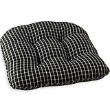 Black Windowpane Check Chair Pad by Cohasset Colonials