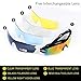 poshei P03 Polarized Sunglasses with 5 Set Lenses for Biking Fishing Driving
