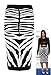 Forever Womens Celebrity Inspired Zebra Print Midi Pencil Skirt