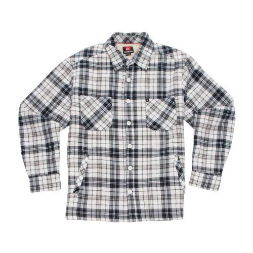 Quiksilver Young Men's Hong Fu Flannel Jacket, White, Medium