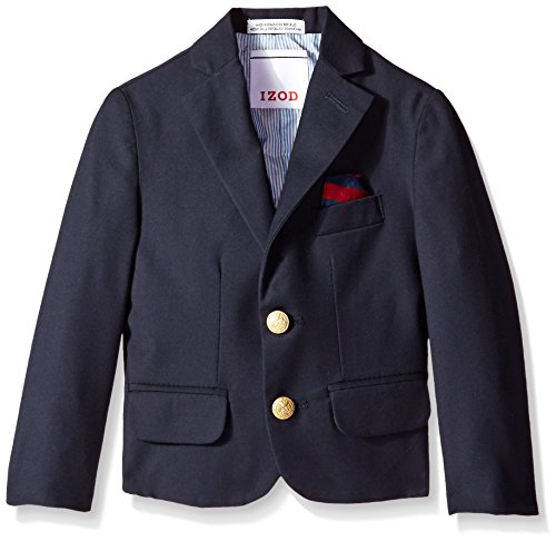 IZOD Little Boys' Brass Button Blazer, Navy, 5R