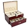 Rosewood Finish Watch Case Display Storage Box Chest With Solid Top Holds 20 Watches