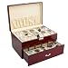 Rosewood Finish Watch Case Display Storage Box Chest With Solid Top Holds 20 Watches