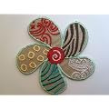 Blume Bl�te Blumen Bl�ten Flora turkis braun AUFN�HER APPLIKATION B�GELBILD PATCH