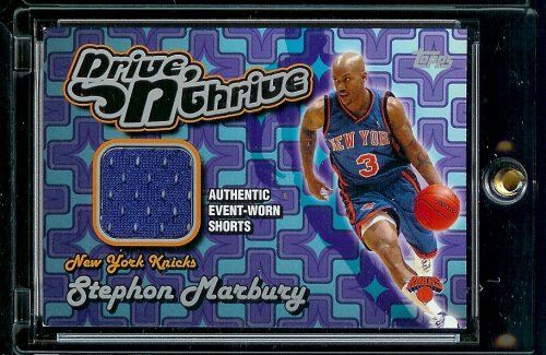 2004-05 Topps Drive, N' thrive Stephon Marbury Jersey New York Knicks Basketball Card - Mint Condition - Shipped In Protective Display Case!