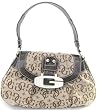 Guess Tyra Rhinestone Half-flap Shoulder Bag in Brown (GUESS HANDBAGS, PURSES, BAGS)