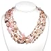 HinsonGayle Artisan Collection "Sofia" Double Strand Rose Quartz and Ultra-Luster Naturally Pink Cultured Pearl Rope Necklace