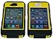 Iphone 4 4S Body Armor Defender + 1pc 3ft Data Cable (Black on Yellow)