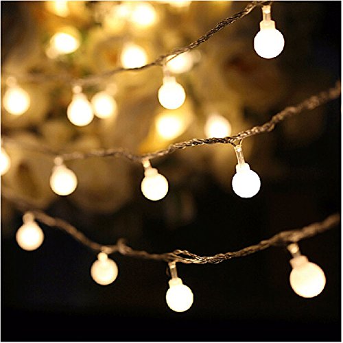 LUMAND 20 LED Globe String Lights Warm White Color [Remote & Timer] Battery Operated on 6.56ft/2m Ball Fairy Lights for Garden Party Tree