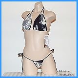 Sexy Brazilian Thong Bikini (Stormy Floral) DD Cup