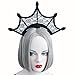 Halloween Fashion Queen Black Lace Headbands Girl Large Tiara Crown Hairbands Headands Woman Cosplay Party Hair Accessories (Black)