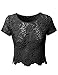 MBE Women's Crochet Lace Crop & Sleeveless Top