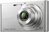 Sony DSC-W320S Digitalkamera (14 Megapixel, 26mm Carl Zeiss Vario Tessar Weitwinkelobjektiv mit 4fach optischem Zoom, 6,9 cm (2,7 Zoll) LC-Display) silber