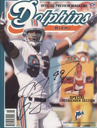 Jason Taylor Autographed/Hand Signed 2001 Dolphins Magazine