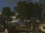 'Nicolas Poussin Landscape With A Man Washing His Feet At A Fountain ' Oil Painting, 12 X 16 Inch / 30 X 41 Cm ,printed On Perfect Effect Canvas ,this Amazing Art Decorative Canvas Prints Is Perfectly Suitalbe For Gift For Relatives And Home Decoration And Gifts