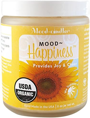 The Mood Factory Mood-Candles Happiness Certified Organic Candle, 8 oz.