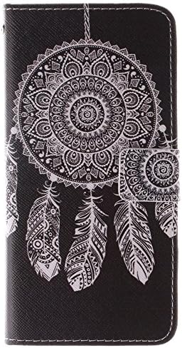 Zenfone 5 Case ASUS Zenfone 5 Kickstand Case,Tribe-Tiger Stylish Black Feather Chimes Design Premium Leather Magnet Slim Flip Kickstand Case Cover for ASUS Zenfone 5 A501CG